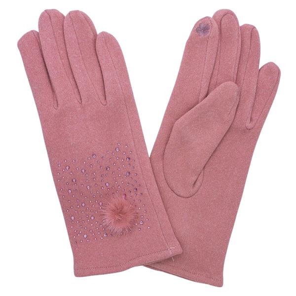 SPARKLING POM TOUCHSCREEN GLOVES