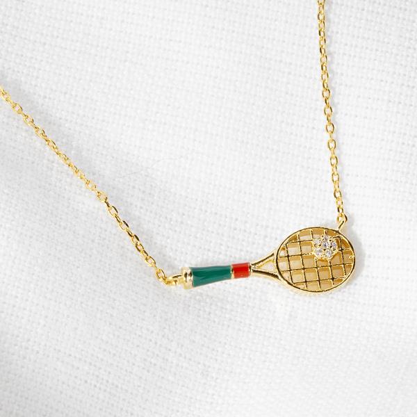 18K GOLD RHODIUM FINDING YOUR RHYTHM PICKLEBALL NECKLACE