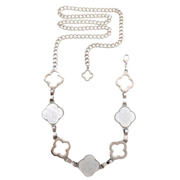 METAL ENAMEL FLOWER ACCENT CHAIN LINK BELT