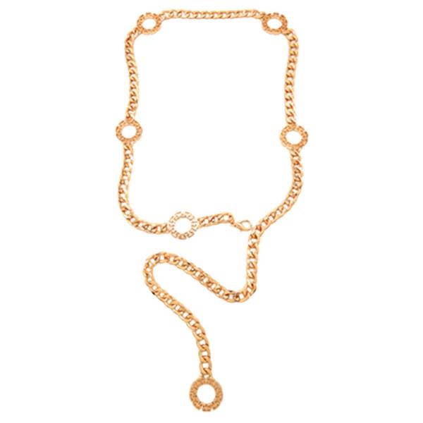 METAL TEXTURED CIRCLE ACCENT CHAIN LINK BELT
