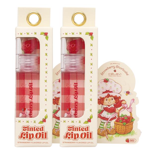 CELAVI X STRAWBERRY SHORTCAKE FLAVORED TINTED LIP OIL (2 UNITS)