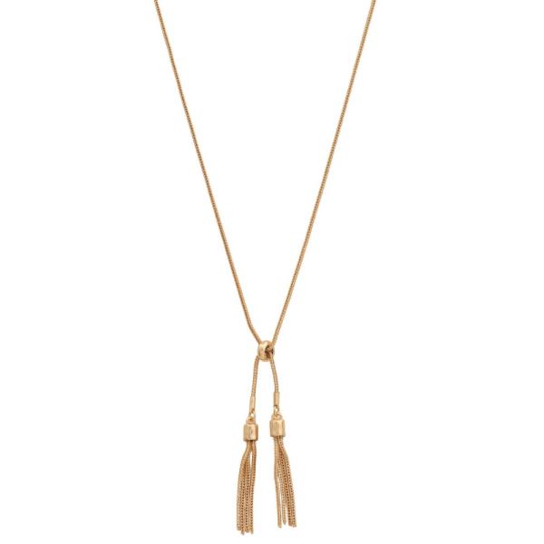 CHAIN TASSEL METAL NECKLACE