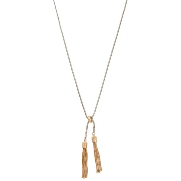 CHAIN TASSEL METAL NECKLACE