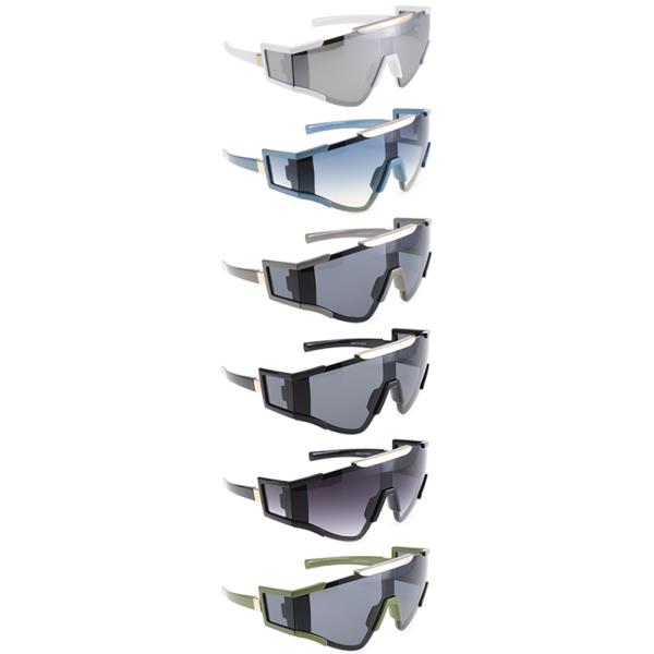 MODERN SHIELD DESIGN SHAPED SUNGLASSES 1DZ