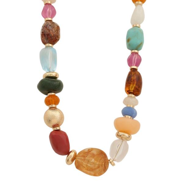 ACETATE MIXED BEAD NECKLACE