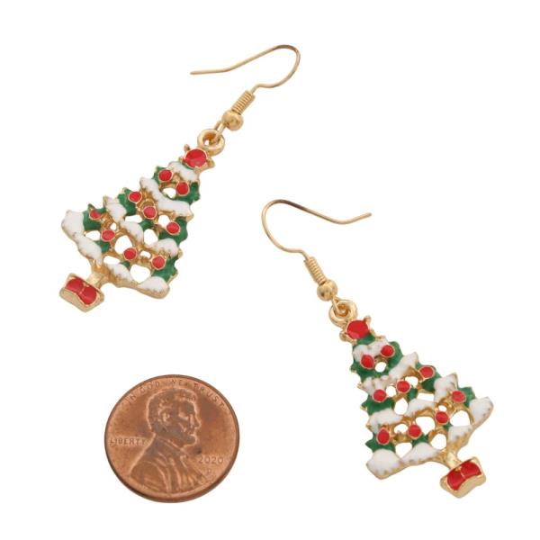 CHRISTMAS TREE DANGLE EARRING