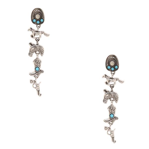 WESTERN CHARM METAL DANGLE EARRING