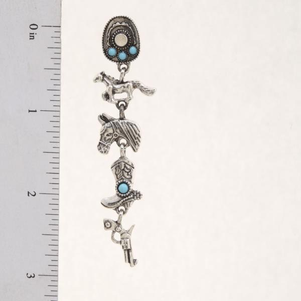 WESTERN CHARM METAL DANGLE EARRING