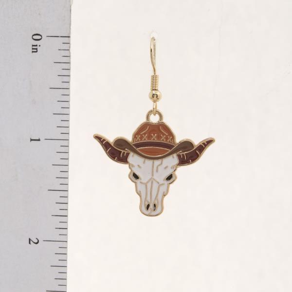 WESTERN STYLE CATTLE DANGLE EARRING