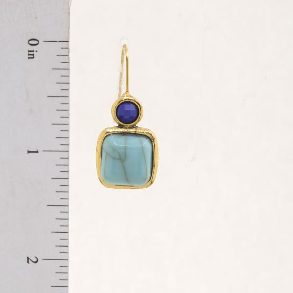 TURQUOISE BEAD DANGLE EARRING