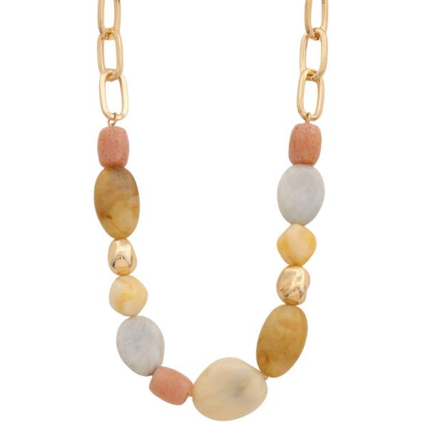 BEADED OVAL LINK NECKLACE