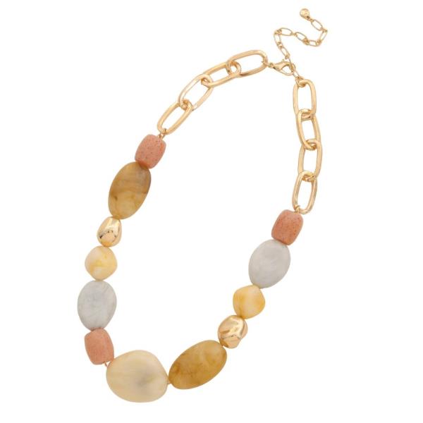 BEADED OVAL LINK NECKLACE