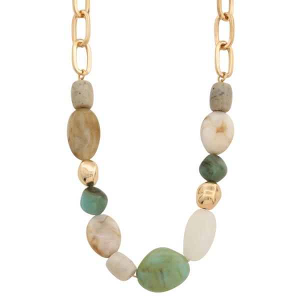 BEADED OVAL LINK NECKLACE