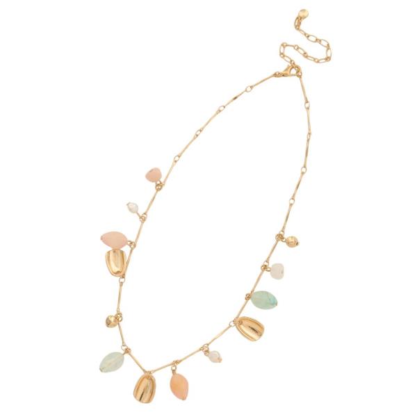 METAL MIXED BEAD NECKLACE