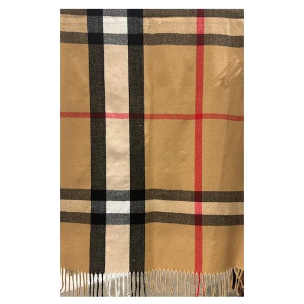 PLAID PATTERN OBLONG SCARF