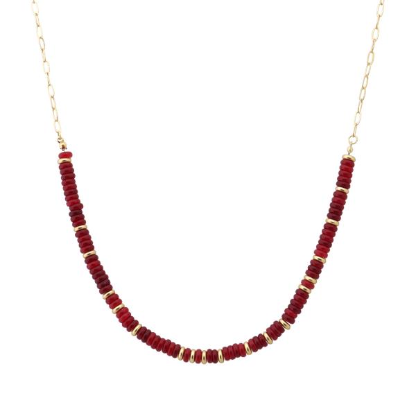 COLOR BEADED CHAIN LINK NECKLACE