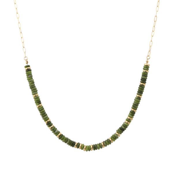COLOR BEADED CHAIN LINK NECKLACE