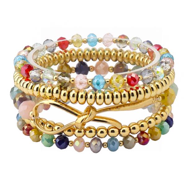 MULTIROW MIXED BEADED BRACELET
