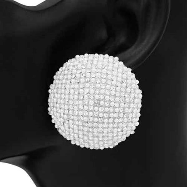 PEARL BEADED ROUND STUD EARRING