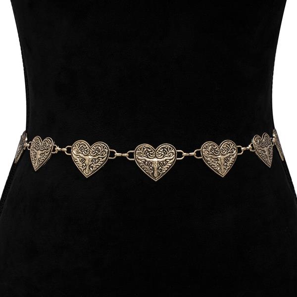 WESTERN HEART METAL HOOK BELT