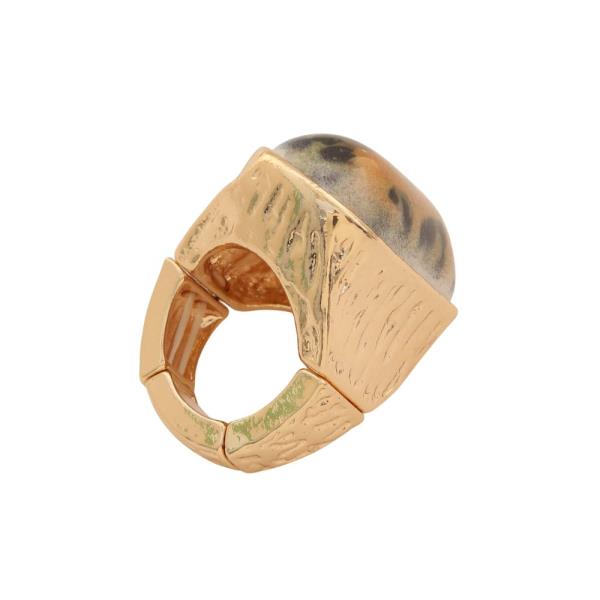 ANIMAL PRINT METAL RING
