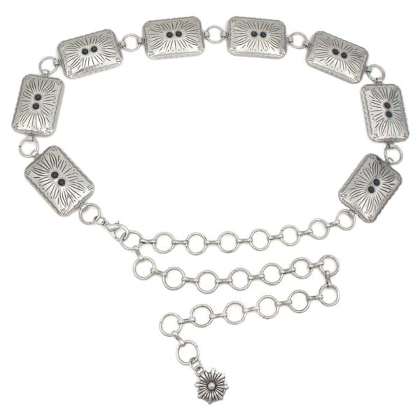 SOUTHWESTERN ETCHED RECTANGLE CAB ACCENT CHAIN BELT