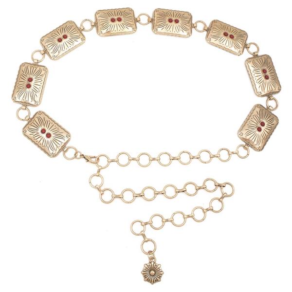 SOUTHWESTERN ETCHED RECTANGLE CAB ACCENT CHAIN BELT