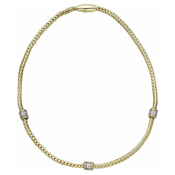 GP 3 STATION CZ MAGNETIC CLASP NECKLACE