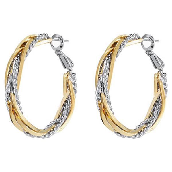 TWO TONE HOOP EARRING