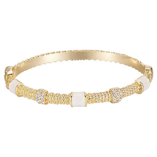 GP CRYSTAL&WHITE SPRING HINGE BANGLE BRACELET