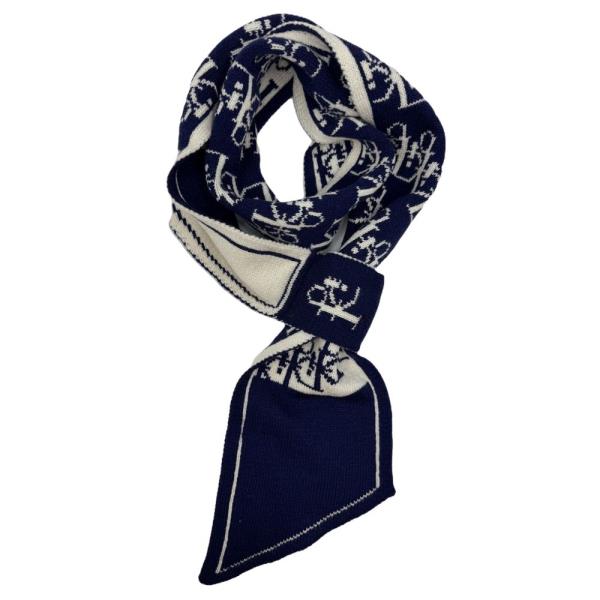 MONOGRAM PATTERN KNIT OBLONG SCARF
