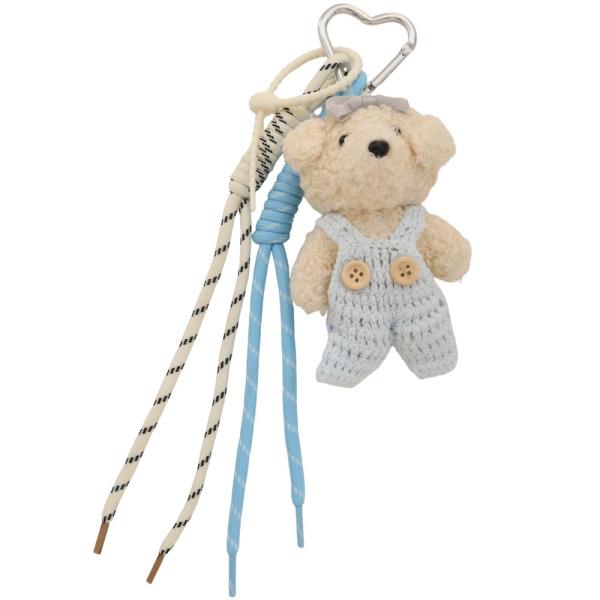 TEDDY BEAR ROPE BAG CHARM KEYCHAIN