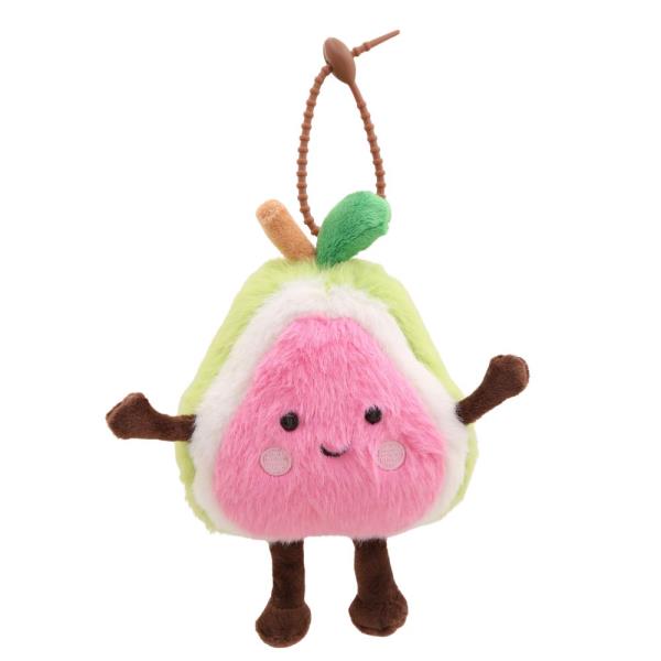 CUTE PEAR CHARACTER PLUSH BAG CHARM KEYCHAIN