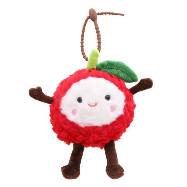 CUTE APPLE CHARACTER PLUSH BAG CHARM KEYCHAIN