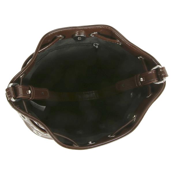 OPEN SHAPE STUDDED DRAWSTRING HANDLE BUCKET BAG