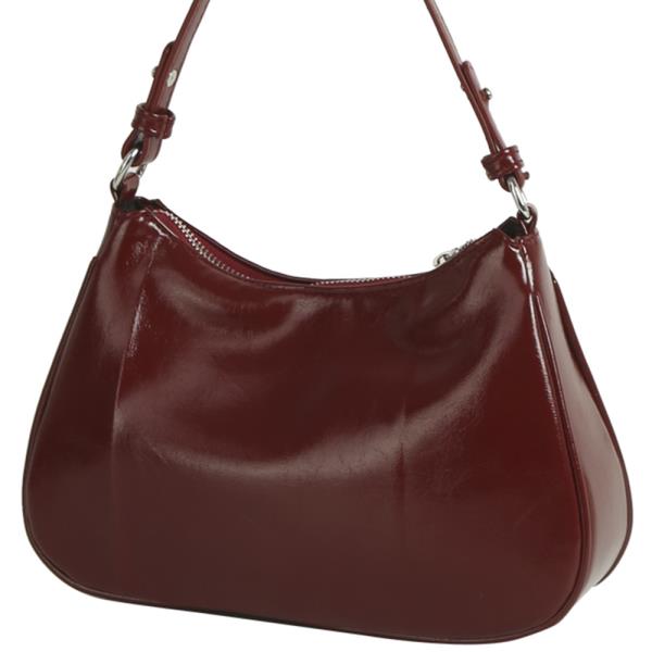 SMOOTH STUDDED ZIPPER SHOULDER BAG