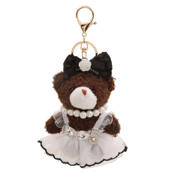 CUTE RUFFLE DRESS TEDDY BEAR KEYCHAIN