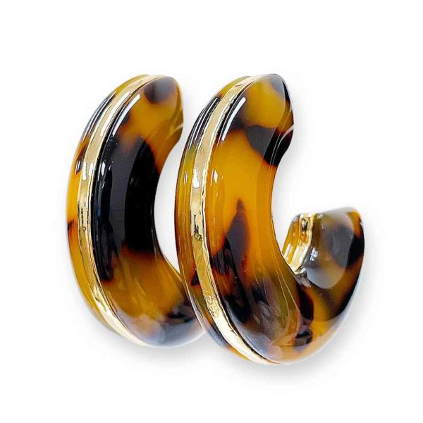 ACETATE TWO TONE HOOP EARRING