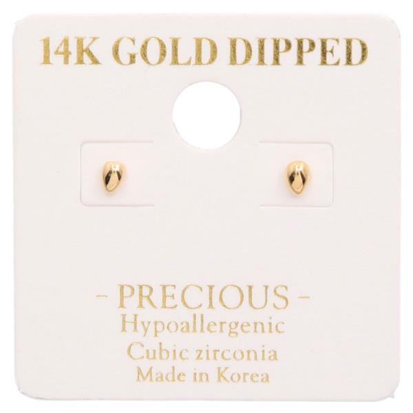 14K GOLD DIPPED DAINTY TEARDROP EARRING