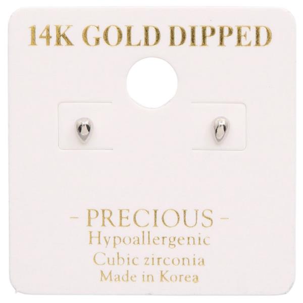 14K GOLD DIPPED DAINTY TEARDROP EARRING