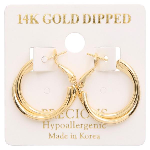 14K GOLD DIPPED DOUBLE HOOP EARRING