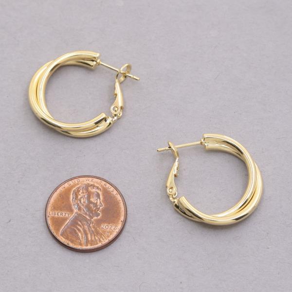 14K GOLD DIPPED DOUBLE HOOP EARRING
