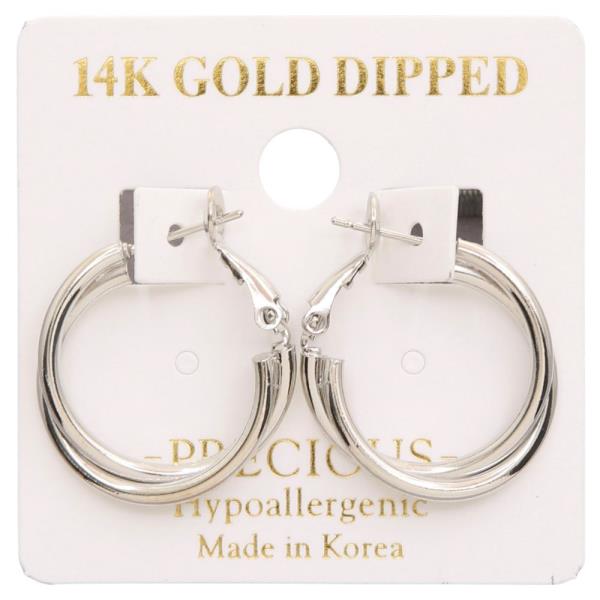 14K GOLD DIPPED DOUBLE HOOP EARRING