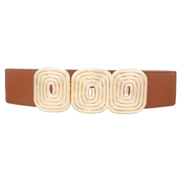 PLUS SWIRLED RECTANGLE OPEN FRONT ELASTIC BELT