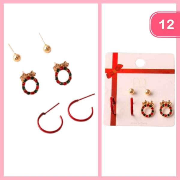 WREATH MIX EARRING SET (12 UNITS)