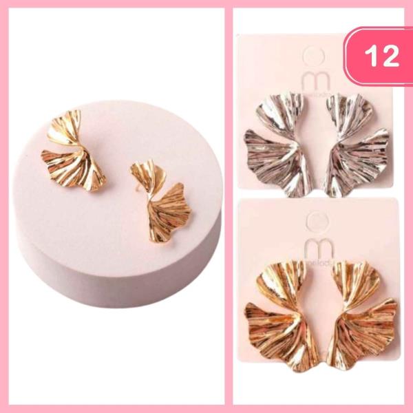 PLEATED SPLIT FAN PETAL EARRING (12 UNITS)