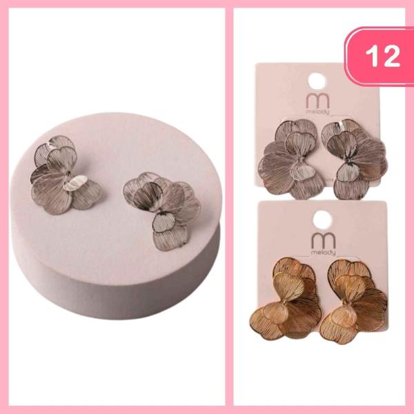 FILIGREE LAYERED SPLIT CLOVER EARRING (12 UNITS)