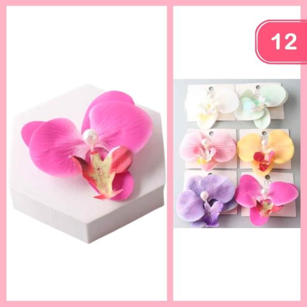 ORCHID PEARL HAIR PIN (12 UNITS)