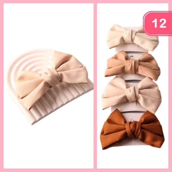 COTTON TWILL WINSOR HAIR BOW (12 UNITS)