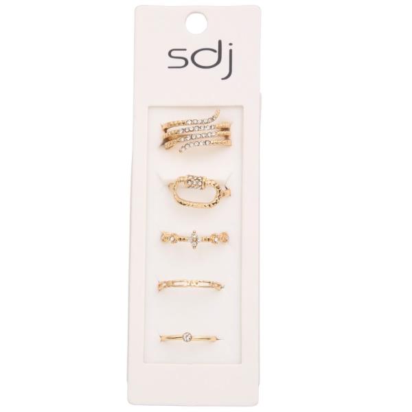SDJ RHINESTONE METAL ASSORTED RING SET